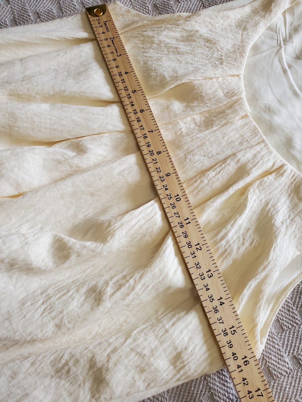 Crinkled Drop-waist Tiered Ruffle Midi Dress Minimalist Boho Cream - Picture 5 of 9